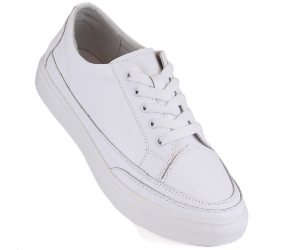 Skórzane buty Sergio Leone W SK430 białe